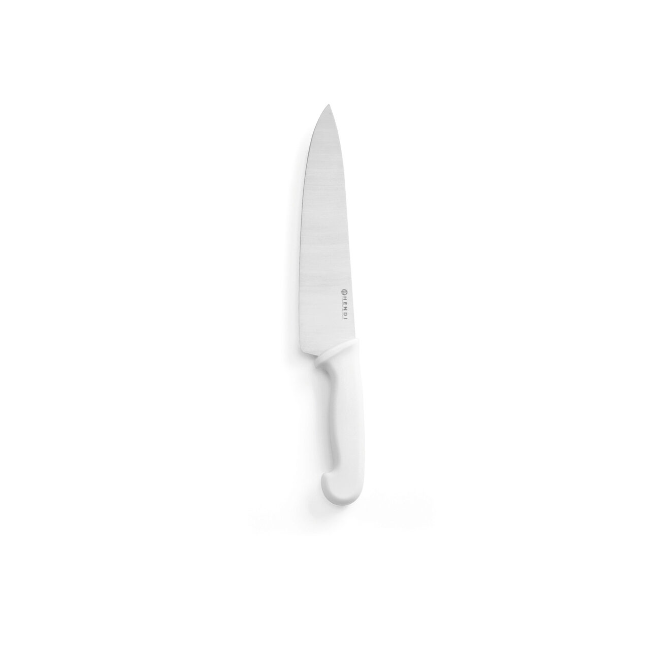 12592495_BIG Cutitul bucatarului, lama inox solid 24 cm, lungime totala cutit 38.5 cm, maner alb, Hendi, respecta normele de igiena HACCP - imagine 1